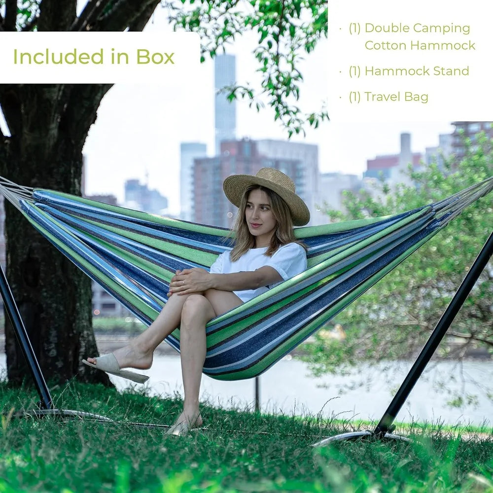 The Oein Two-Person Hammock is a classic hammock, allowing you to sway gently in the breeze Yoga Shop 2018