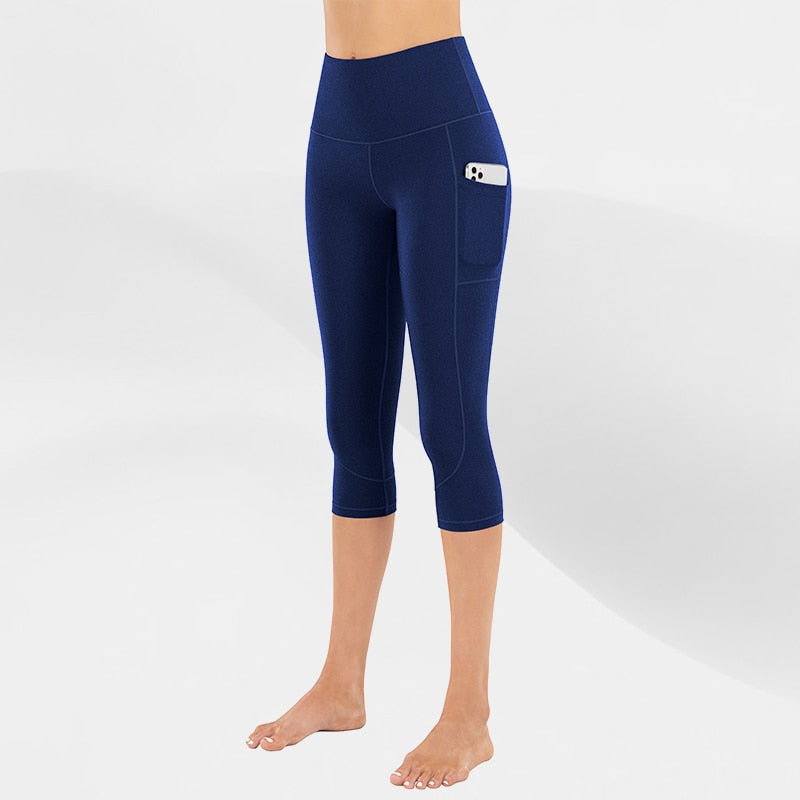 Running Capris High Waist Cropped Yoga Pants Yoga Shop 2018