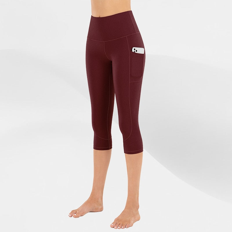 Running Capris High Waist Cropped Yoga Pants Yoga Shop 2018