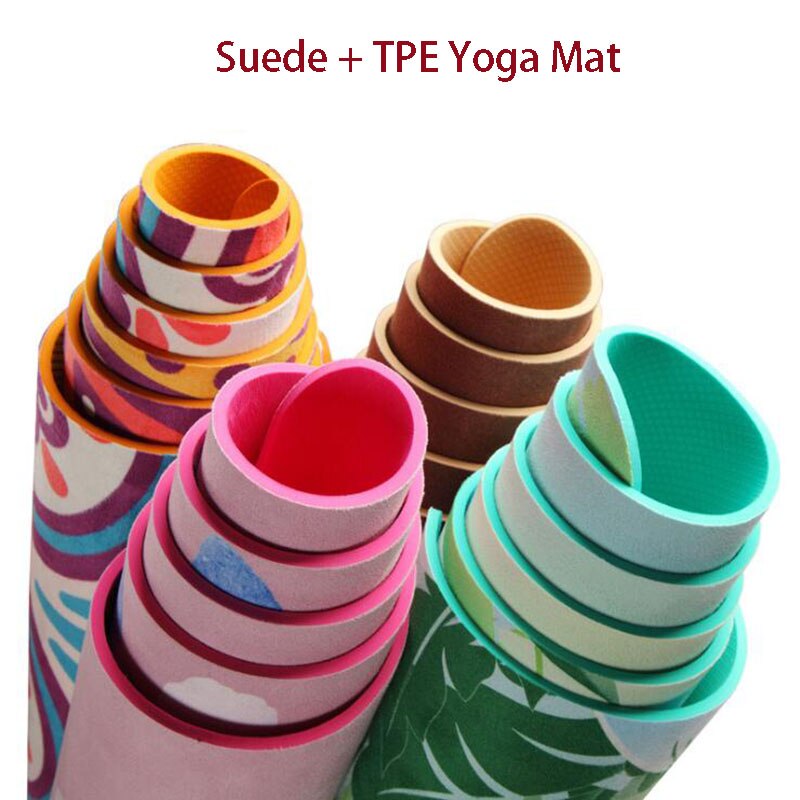 5.5 MM Lotus Pattern Suede TPE Yoga Mat Yoga Shop 2018
