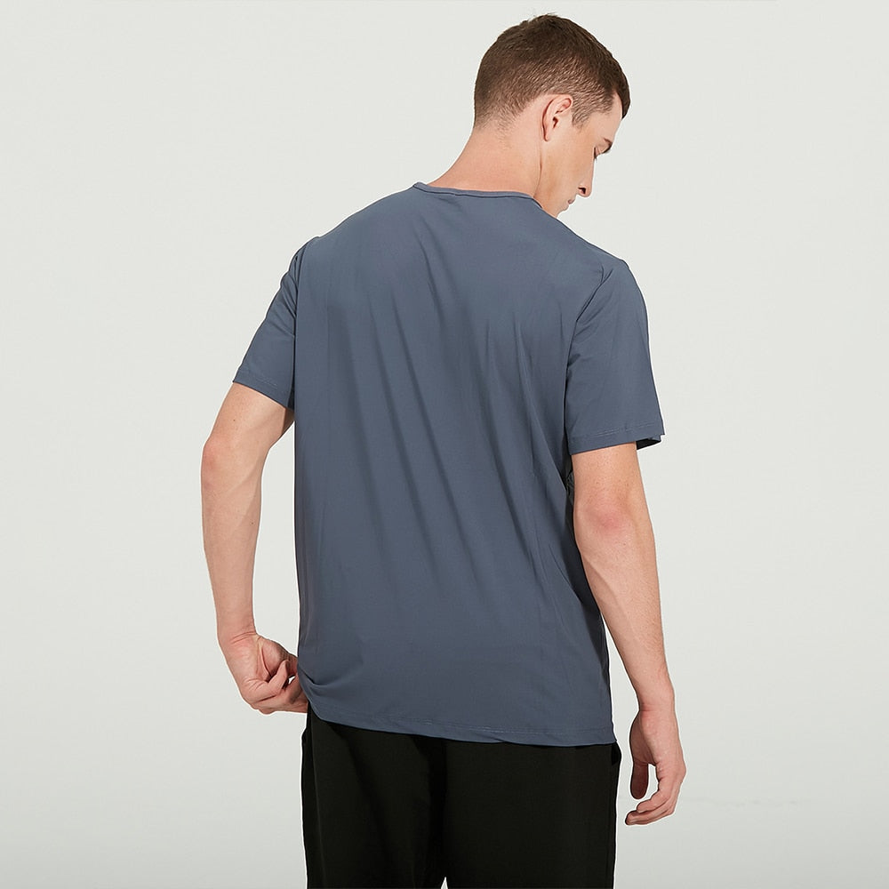 Men Basic Short Sleeve Shirts Base Tops Yoga Shop 2018