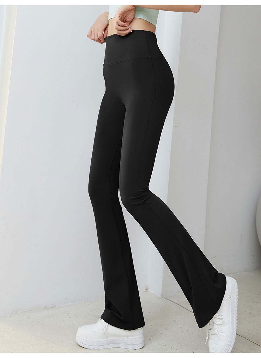 Black flared pants designed for women's gym sport Yoga Shop 2018