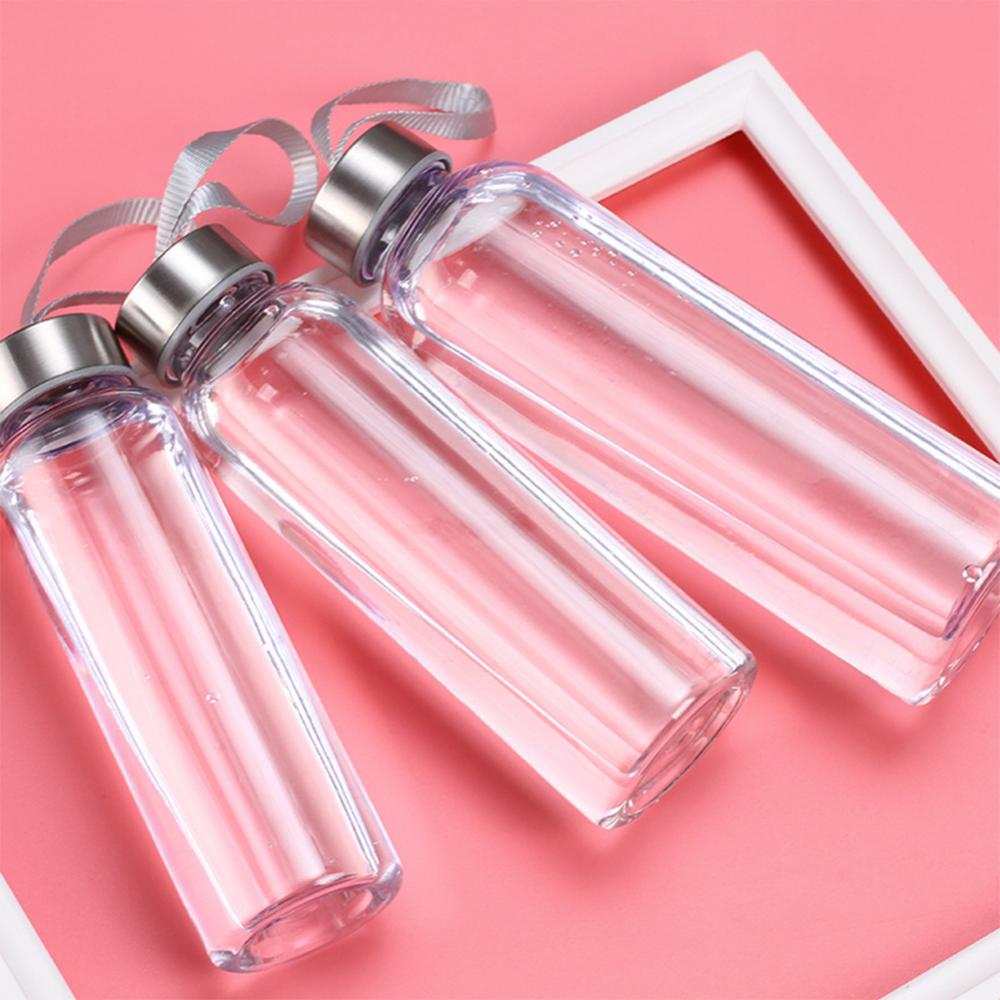Plastic Transparent Round Portable Water Bottles Yoga Shop 2018