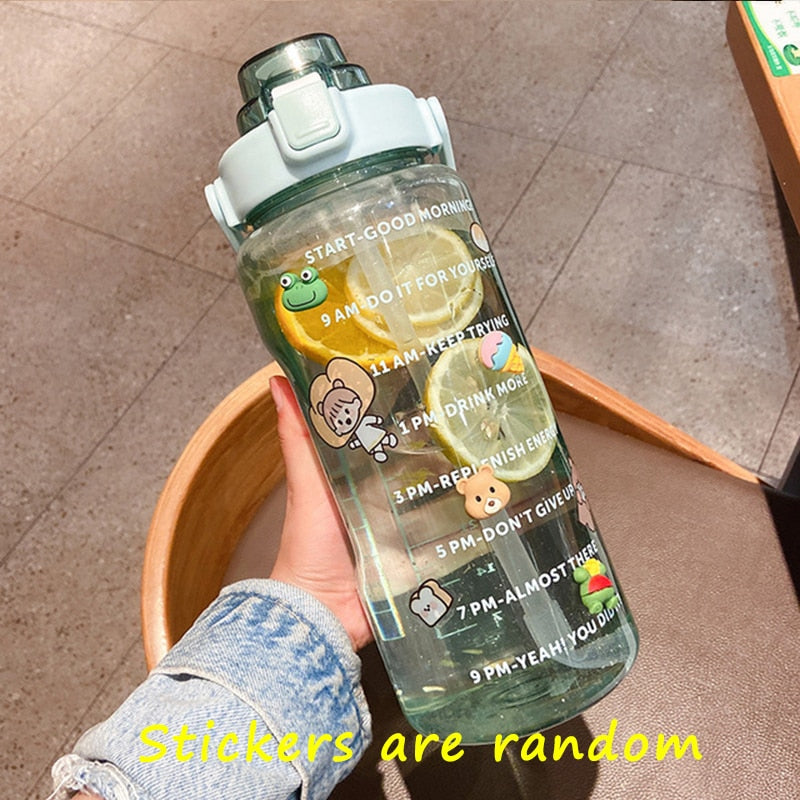Straw Cup Time Scale Water Bottles Yoga Shop 2018